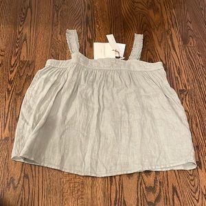 NWT 100% linen tank top sage green Cynthia rowley